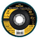 Disco laminado 4-1/2', grano 40 centro 7/8', fibra, PRETUL DLP-2716