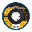 Disco laminado 4-1/2', grano 60 centro 7/8', fibra, PRETUL DLP-2717