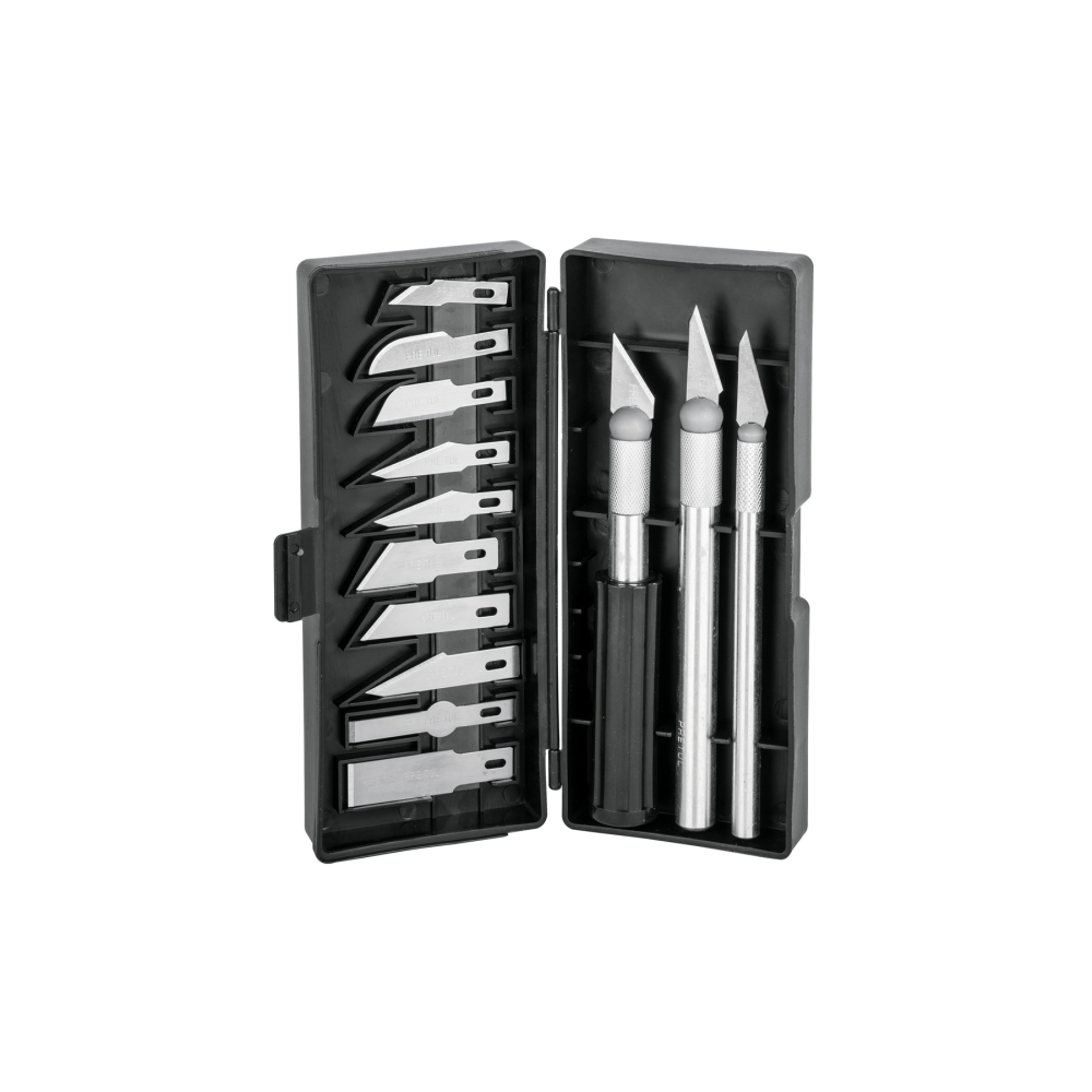 Juego de exactos con 13 cuchillas en estuche, PRETUL EXA-13P