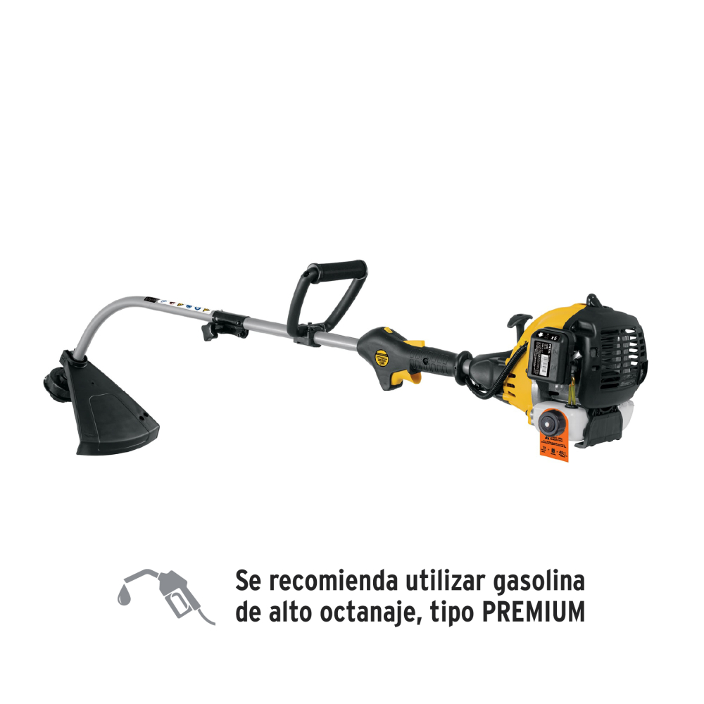 Desbrozadora a gasolina 25cc mango tipo 'D', 17'corte, curva DES-25P
