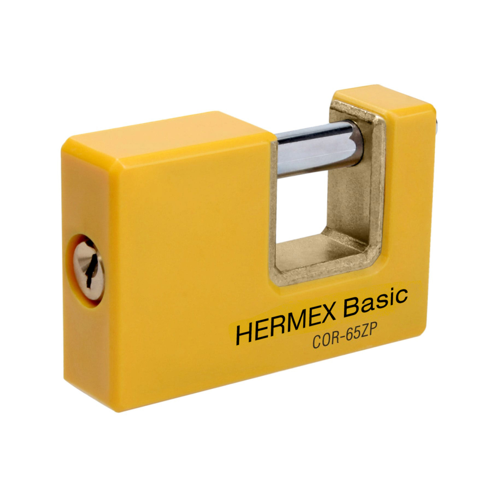 Candado antipalanca 65 mm cuerpo metálico, HERMEX BASIC COR-65ZP