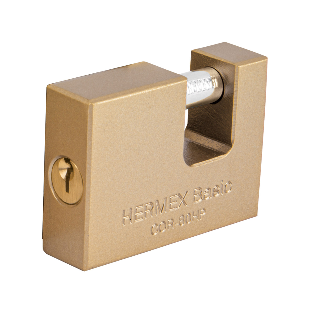 Candado antipalanca 80 mm cuerpo de hierro, HERMEX BASIC COR-80HP