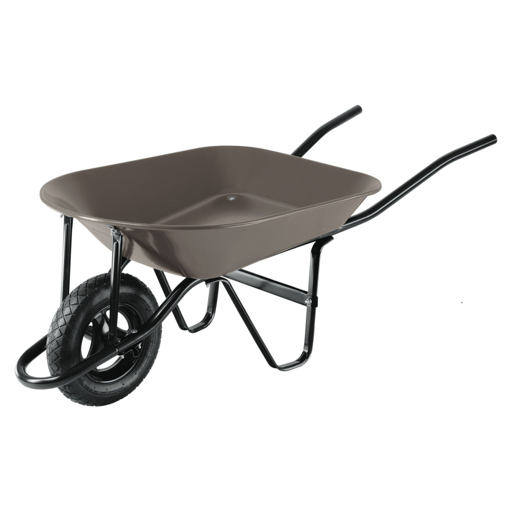 Carretilla 4 ft3, gris, neumática, bastidor tubular, PRETUL CAP-4NB