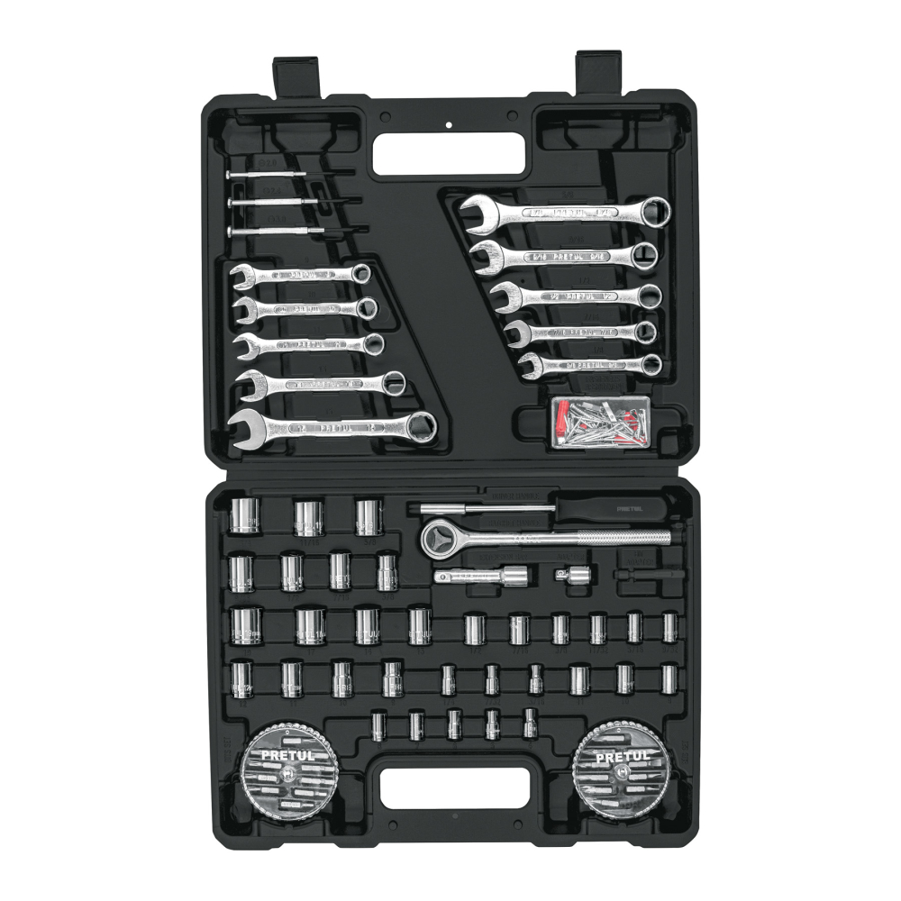 Juego de 71 herramientas 1/4' y 3/8' para mecánico, PRETUL SET-100