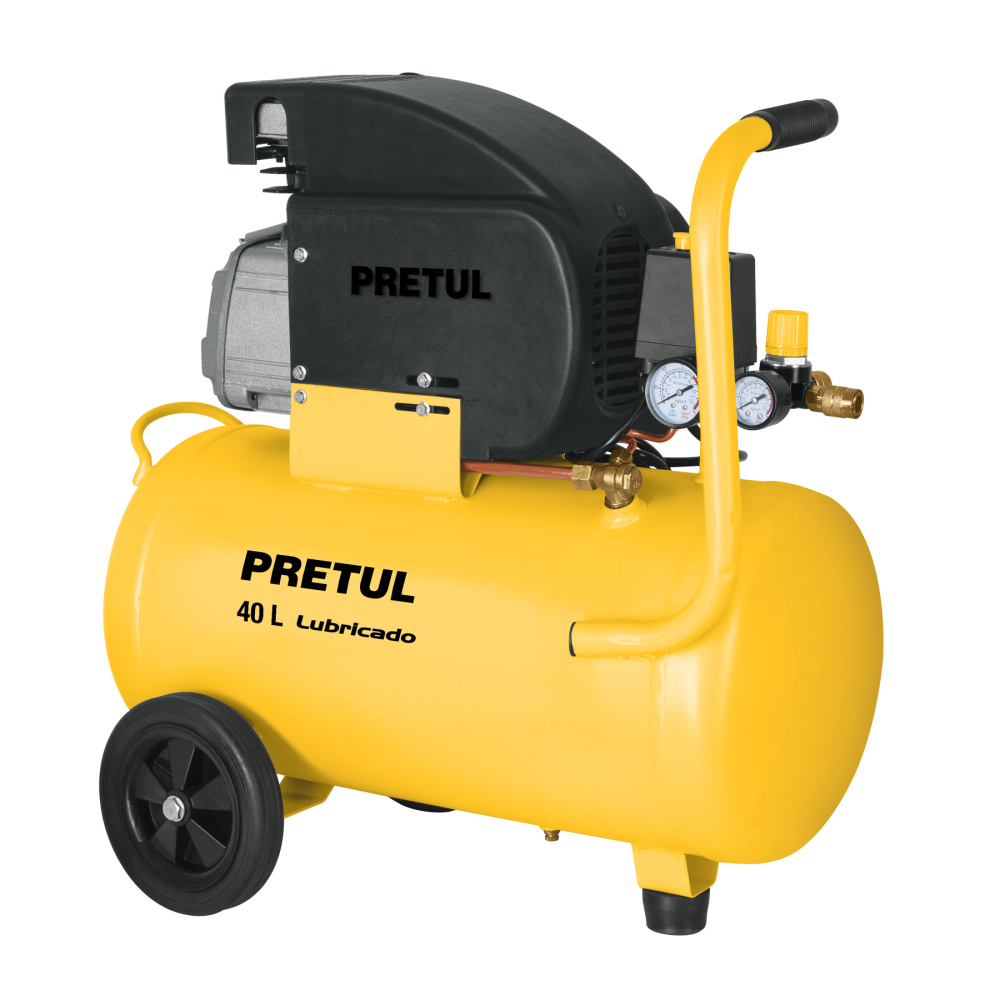 Compresor lubricado, 40L, 3HP, horizontal, 127V, PRETUL COMP-40LP