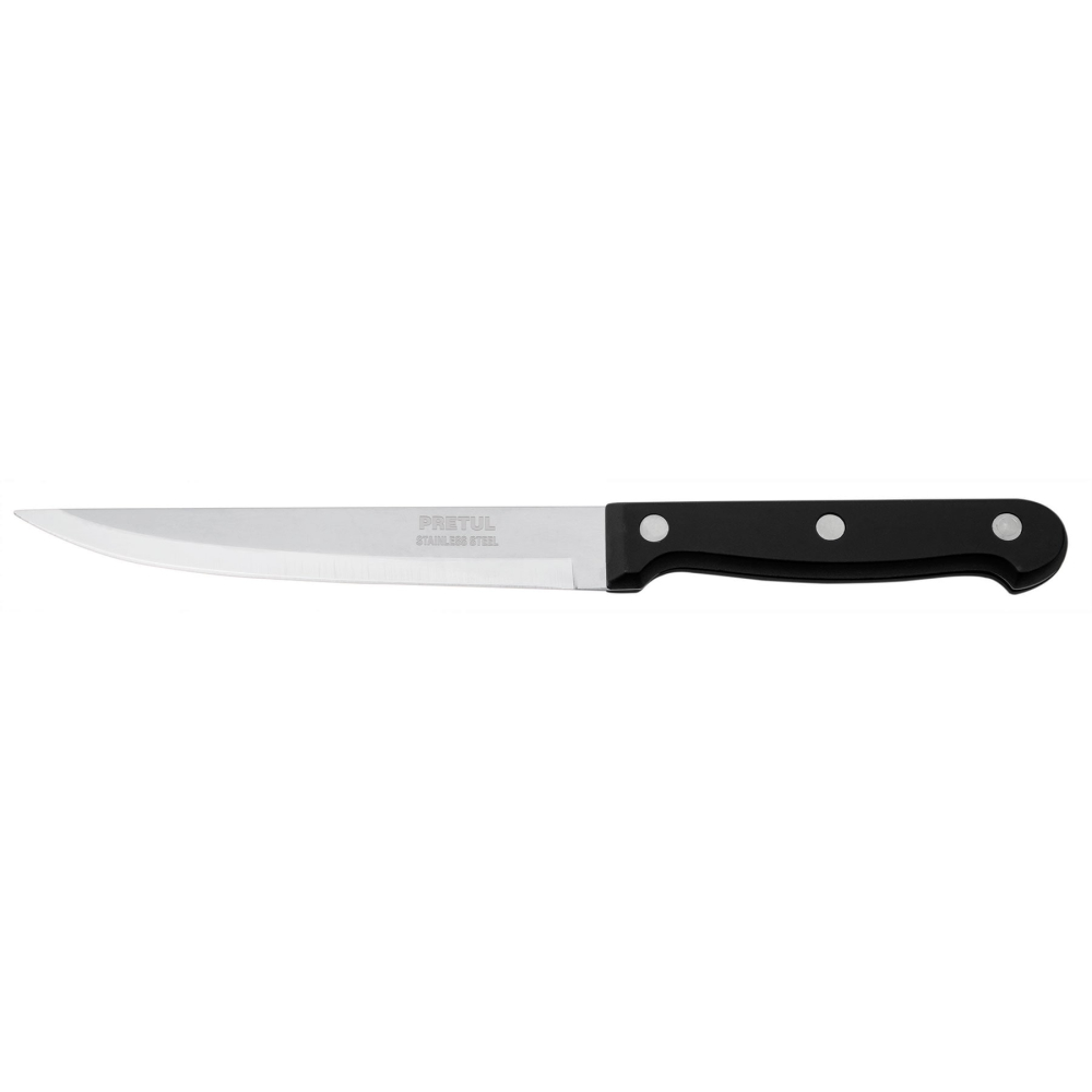 Cuchillo liso para asado 5' mango de plástico, PRETUL CUCH-P53