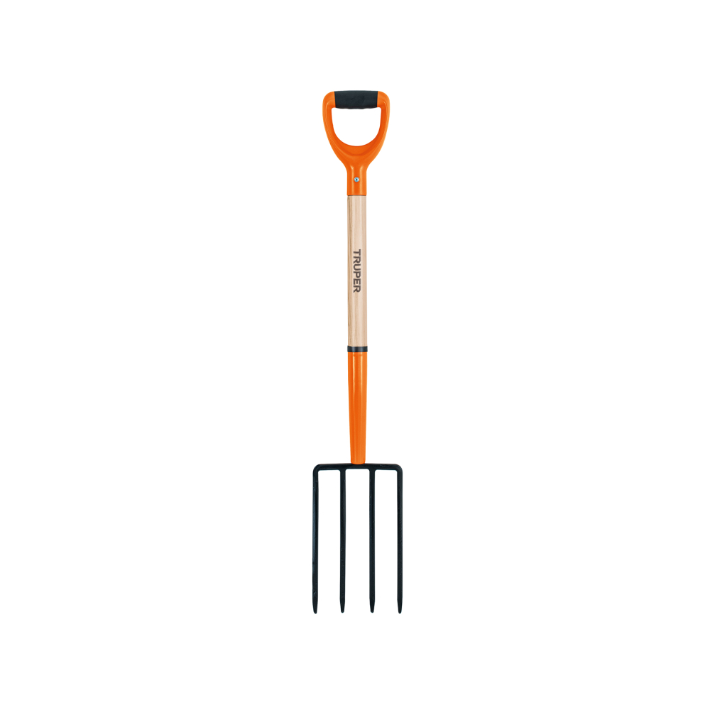 Bieldo para jardín, 4 dientes cuadrados, mango 29', puño 'Y' BJ-4PC