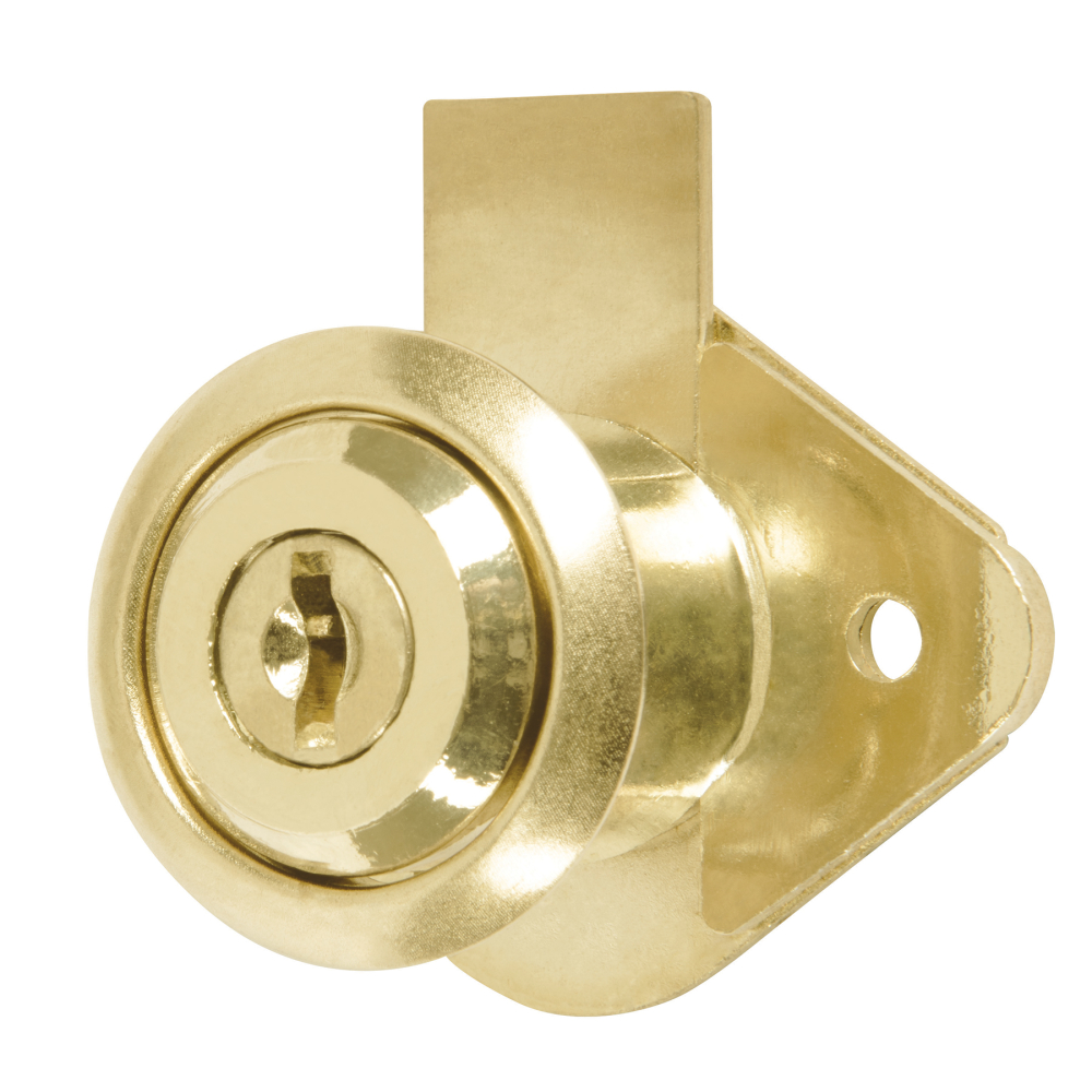 Cerradura para mueble, modelo 21, latón, HERMEX BASIC CM-21L-P