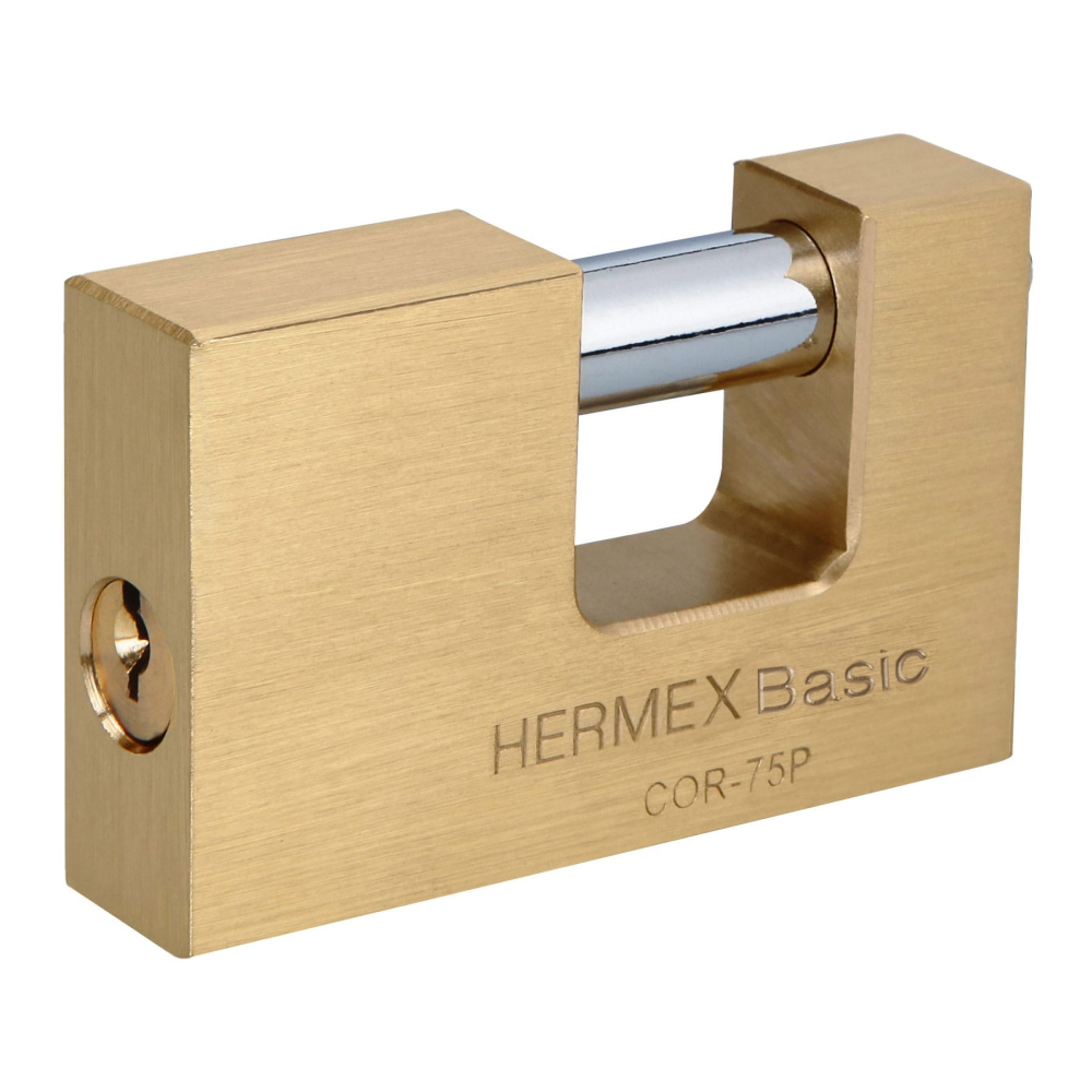 Candado antipalanca 75 mm cuerpo de latón, HERMEX BASIC COR-75P