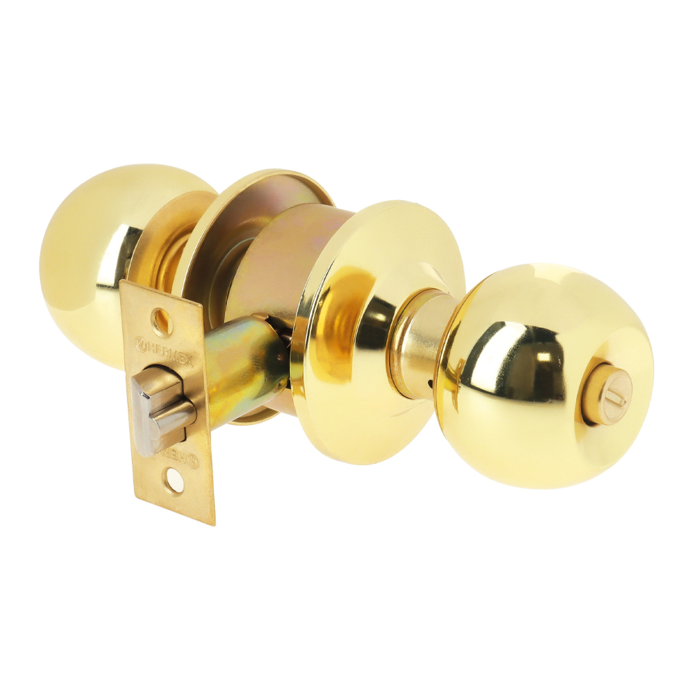 Cerradura tipo esfera cilíndrico, recámara, brillante, BASIC BAL-LB-RP