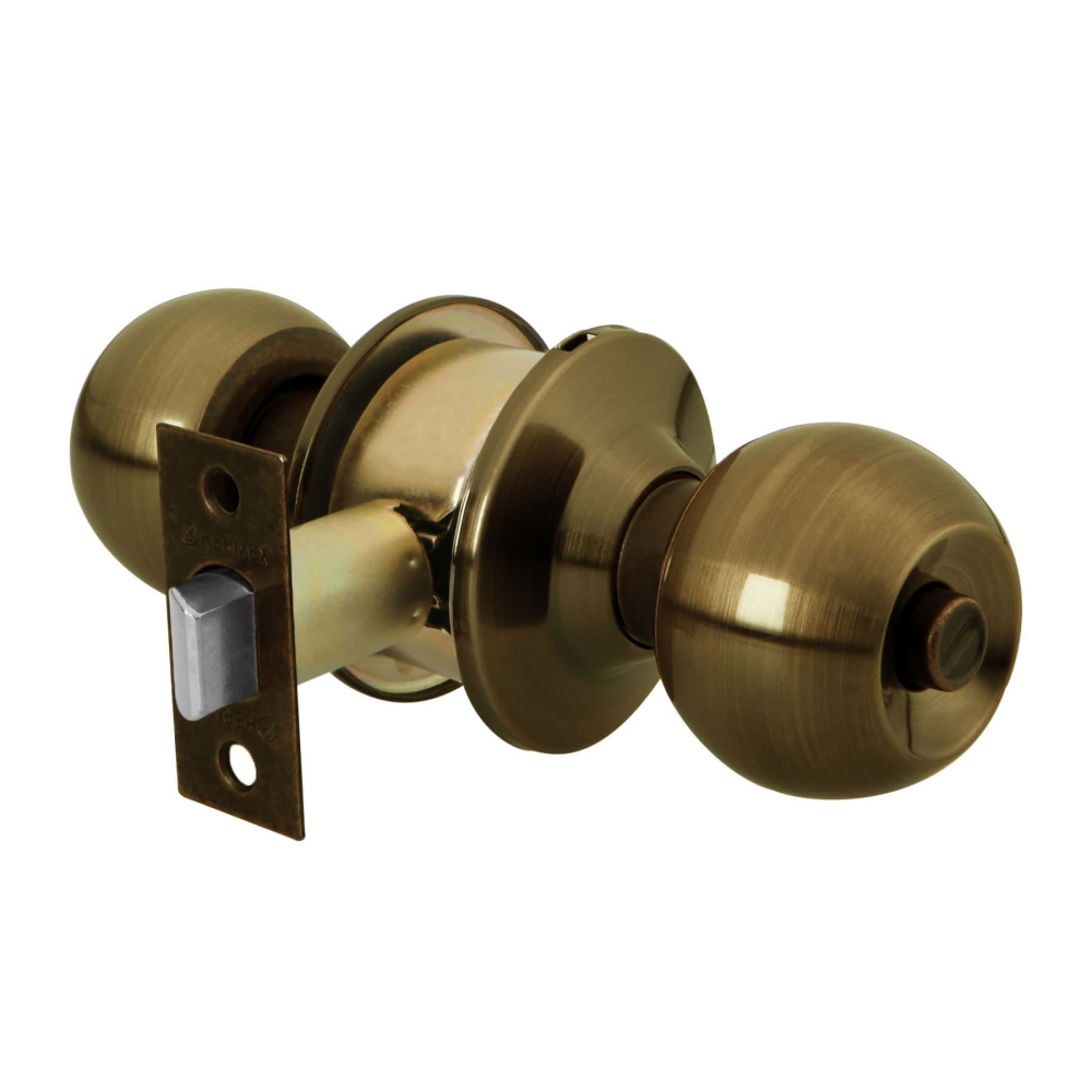 Cerradura tipo esfera, cilíndrico, baño, antiguo, BASIC BAL-LA-BP