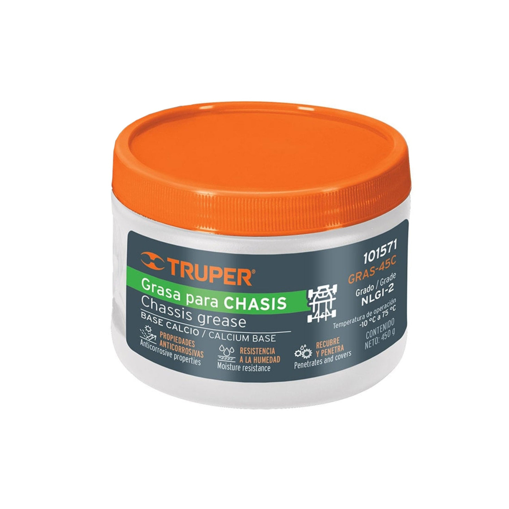 Grasa lubricante para chasis, base calcio, 450 g, TRUPER GRAS-45C