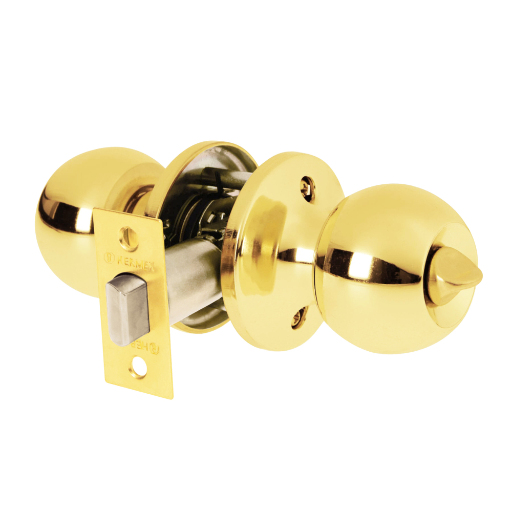 Cerradura tipo esfera, tubular, baño, brillante, BASIC BALT-LB-BP