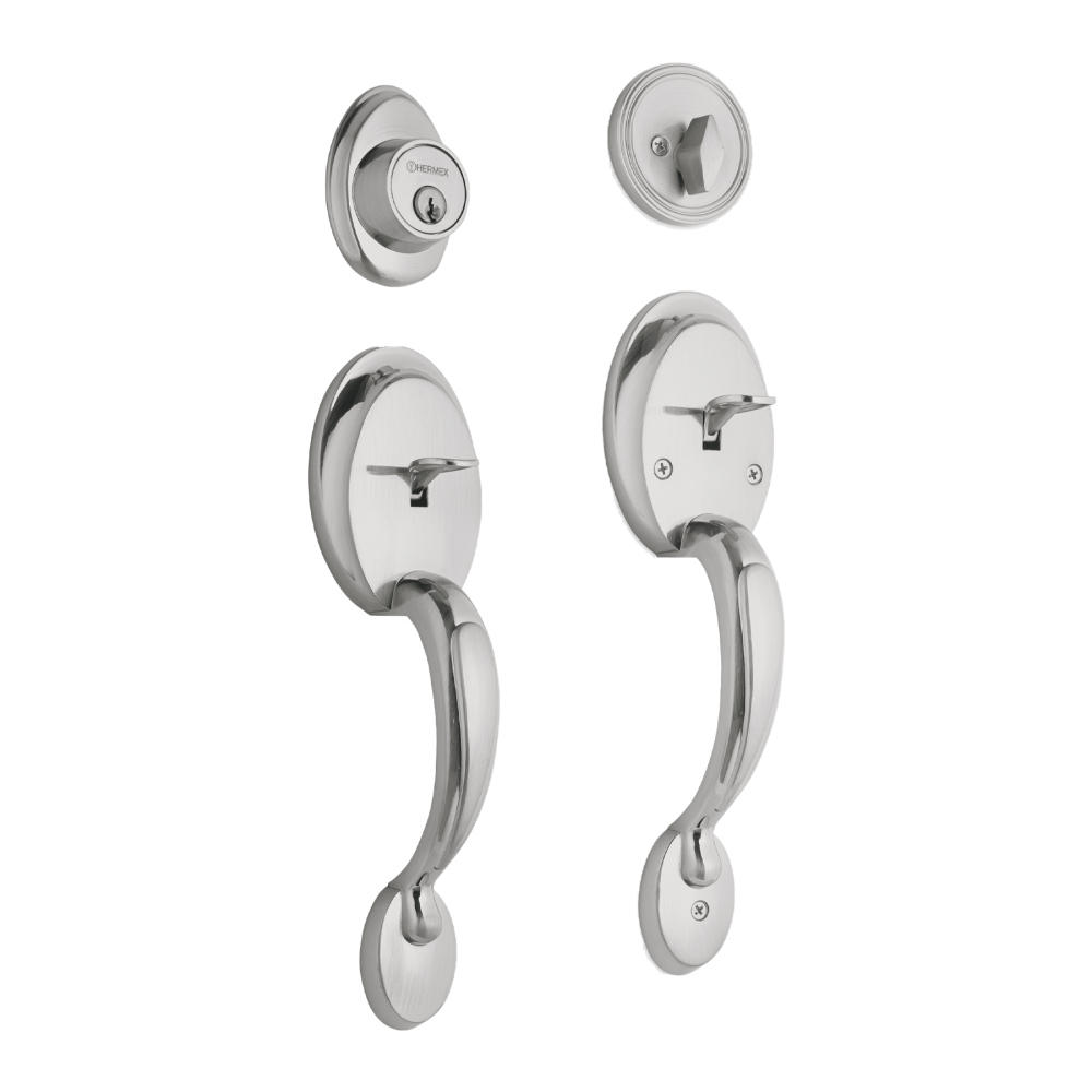 Doble jaladera y perilla, Berna mariposa, cromo mate, BASIC CEP-31JJP