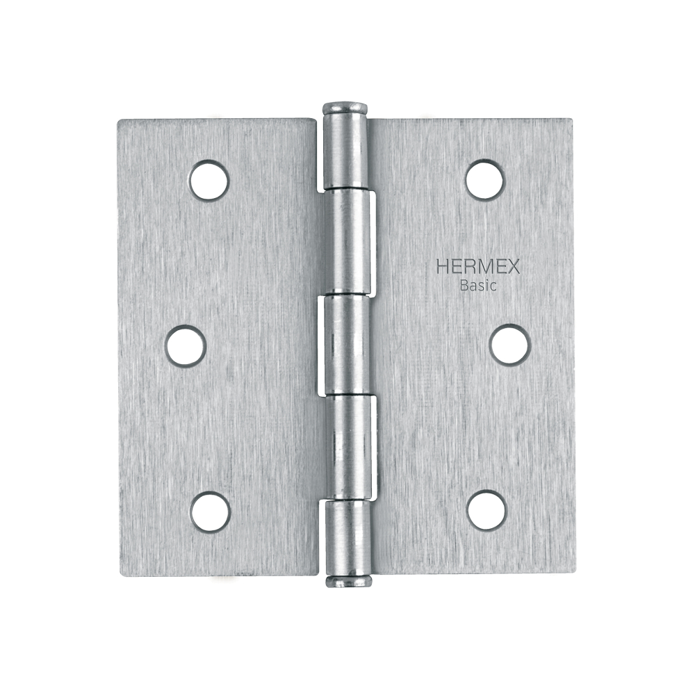 Bisagra cuadrada 3', acero satinado, cabeza plana, BASIC BC-303PP