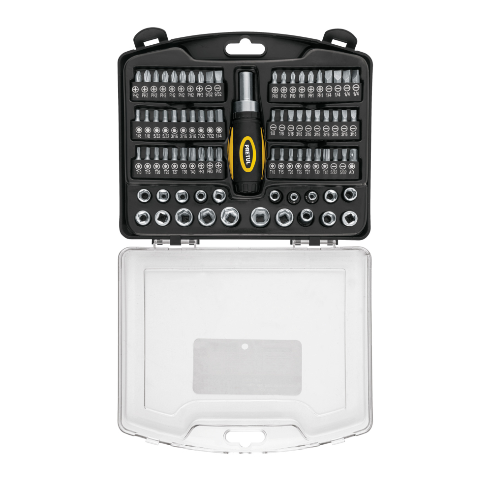 Juego de 81 herramientas 1/4' para mecánico, PRETUL JUDA-81P