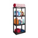 Estante plástico 4 repisas capacidad 27kg, 56x36x123, PRETUL EST-4P