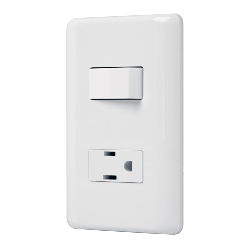 Placa armada contacto e interruptor sencillo, Volteck Basic PA-APCO-B