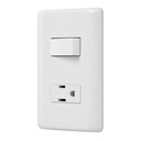 Placa armada contacto e interruptor sencillo, VOLTECK BASIC PA-APCO-B