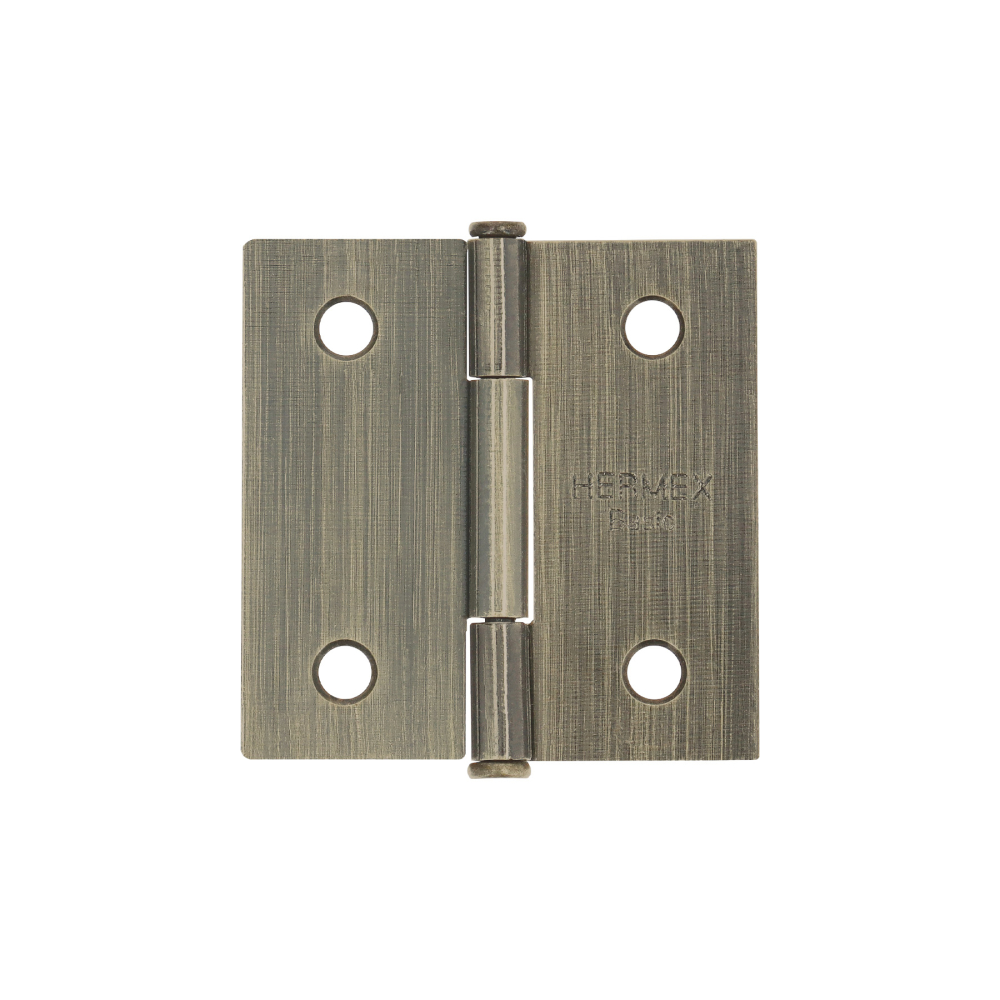 Bisagra cuadrada 2', latón antiguo, cabeza plana, BASIC BC-202PP