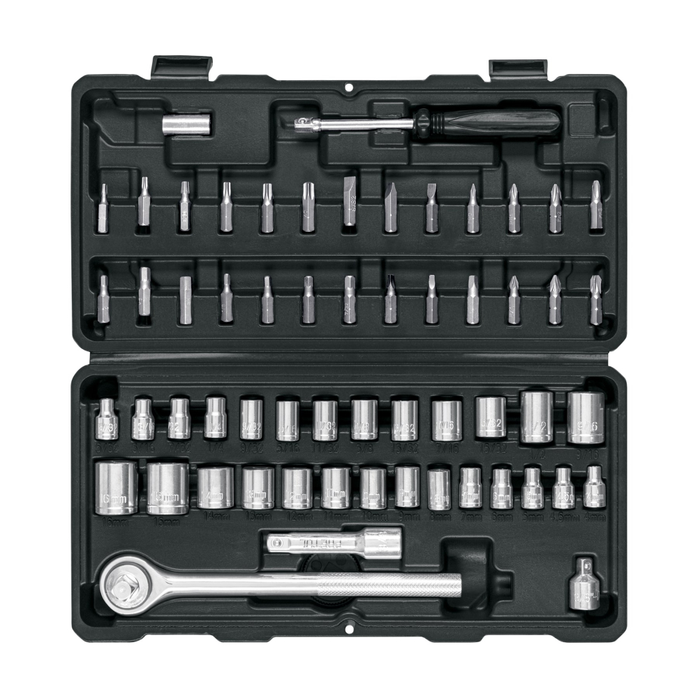 Juego de 60 herramientas 1/4' y 3/8' para mecánico, PRETUL JUDA-60P