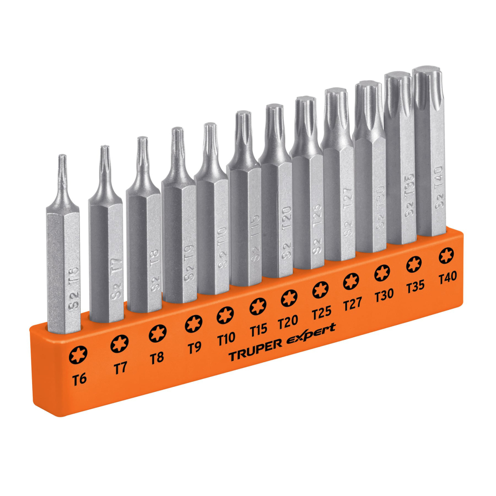 Juego de 12 puntas torx combinadas largo 2', TRUPER EXPERT P12-2T