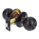 Cerradura esfera tubular, baño, negro, blíster, BASIC BALT-NE-BPB