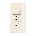 Placa armada interruptor y 2 contactos, marfil, BASIC PA-APCO-B3I