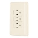 Placa armada 3 contactos aterrizados, marfil, VOLTECK PA-COTR-BI