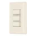 Placa armada 3 interruptores, marfil, Volteck PA-APTR-BI