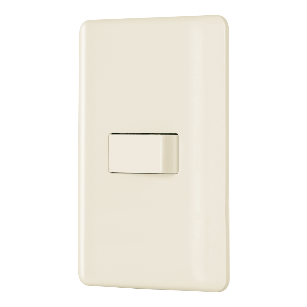 Placa armada 1 interruptor sencillo, marfil, Volteck PA-APSE-BI