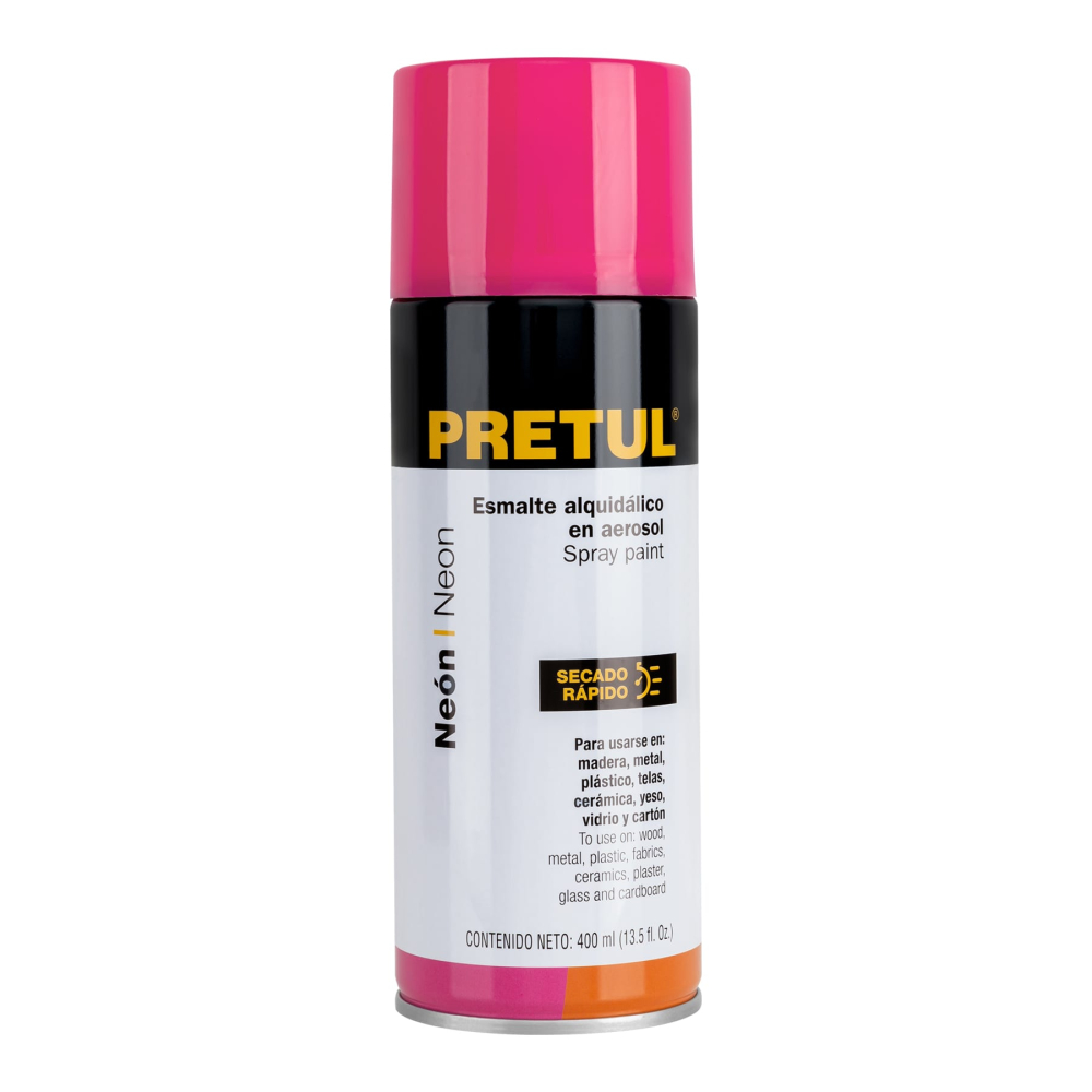 Pintura en aerosol, rosa neón, 400 ml, Pretul PAF-RS-P