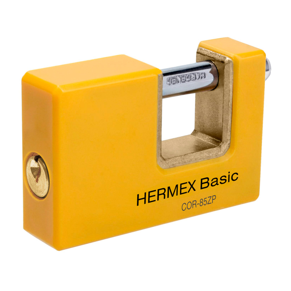 Candado antipalanca 85 mm cuerpo metálico, HERMEX BASIC COR-85ZP