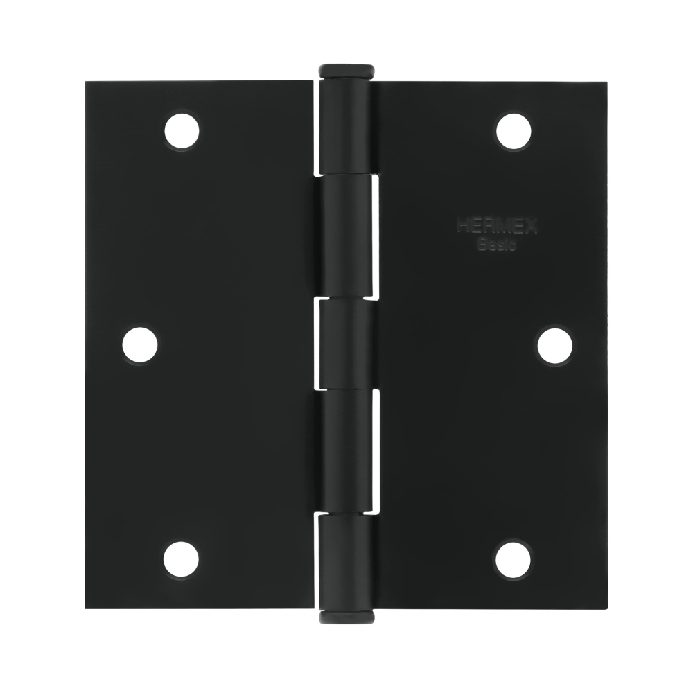 Bisagra cuadrada 3-1/2', negro mate, cabeza plana, BASIC BC-356PP