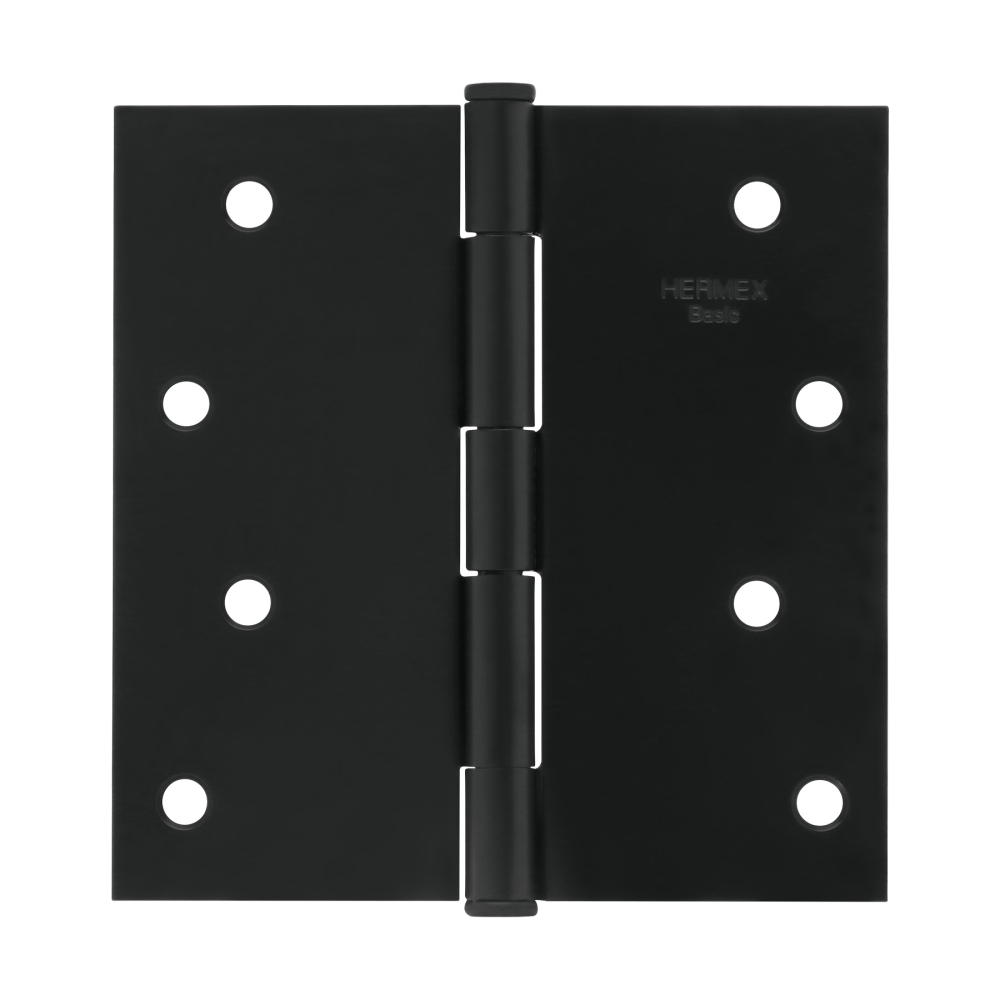 Bisagra cuadrada 4', acero negro mate, cabeza plana, BASIC BC-406PP