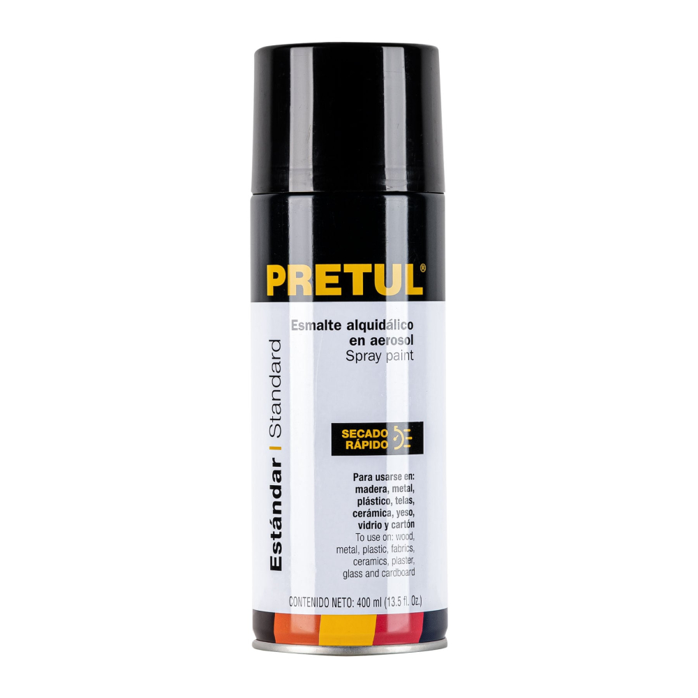 Pintura en aerosol, negro satín, 400 ml, PRETUL PA-NS-P
