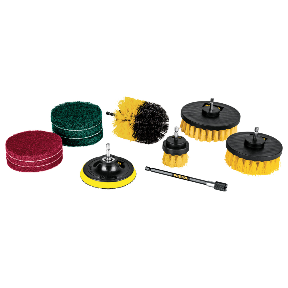 Juego 12 accesorios, limpieza y asentado para taladro,PRETUL JCE-12P