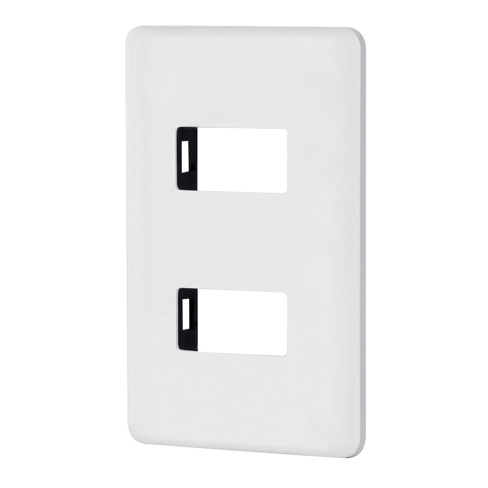 Placa 2 módulos de ABS, blanca, Volteck Basic PPDO-B