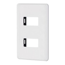 Placa 2 módulos de ABS, blanca, VOLTECK BASIC PPDO-B