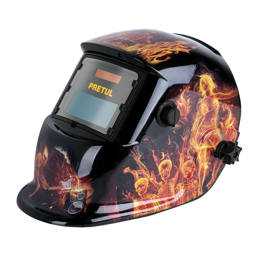 Careta electrónica para soldar sombra 9-13, fuego, PRETUL CAREL-11FP