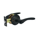 Cerradura manija 'Milán' p/recámara, negro, cil latón, BASIC CEMA-6RB