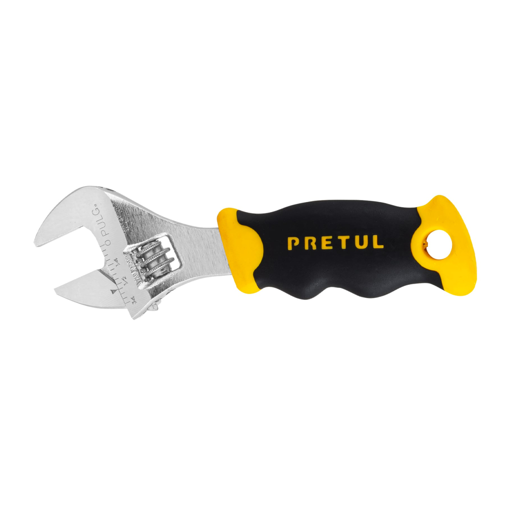 Llave ajustable (perico corto) 5' cromada con grip, Pretul PECO-5P