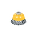 Carda copa 3' alambre trenzado grueso, eje 5/8'-11, PRETUL CT-608XP