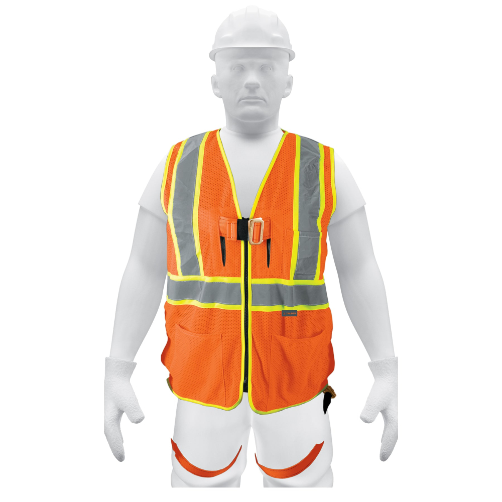 Chaleco de seguridad para arnés, alta visibilidad, naranja CHS-700NA