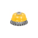 Carda copa 4' alambre trenzado grueso, eje 5/8'-11, PRETUL CT-610XP