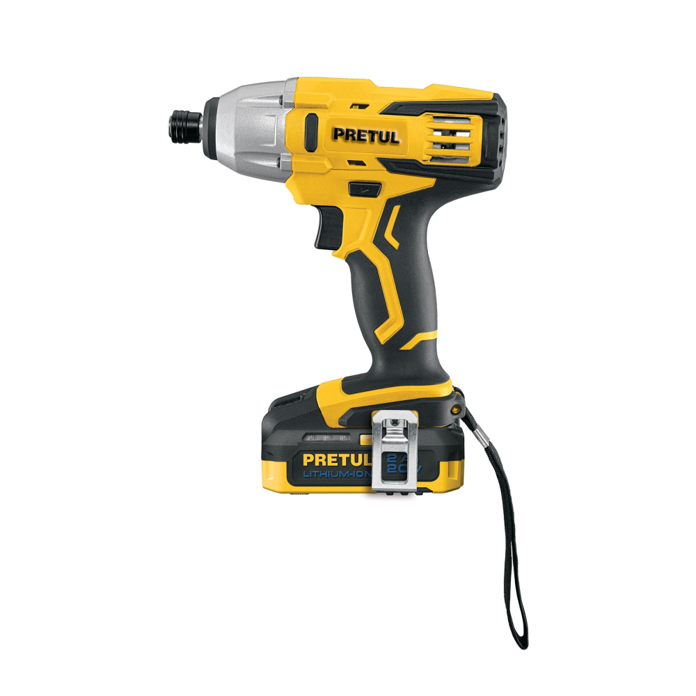 Destornillador de impacto 1/4', 20V, 1 batería 2Ah, PRETUL DIMI-20P