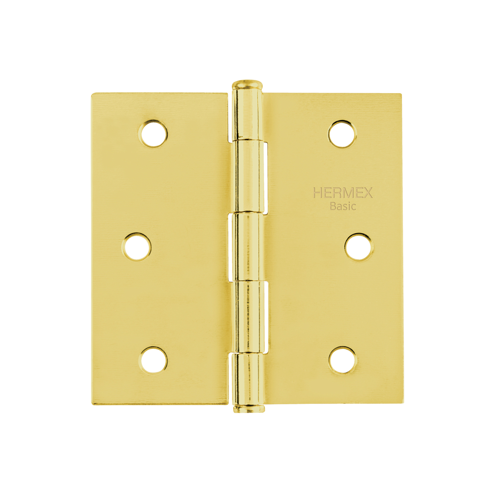 Bisagra cuadrada 3', latonado, cabeza plana, HERMEX BASIC BC-301PP