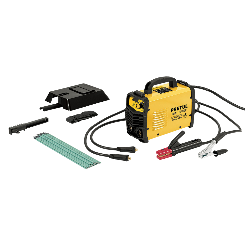 Soldadora inversora, 130A, Bi-voltaje 127/220V, PRETUL SOIN-110/130P