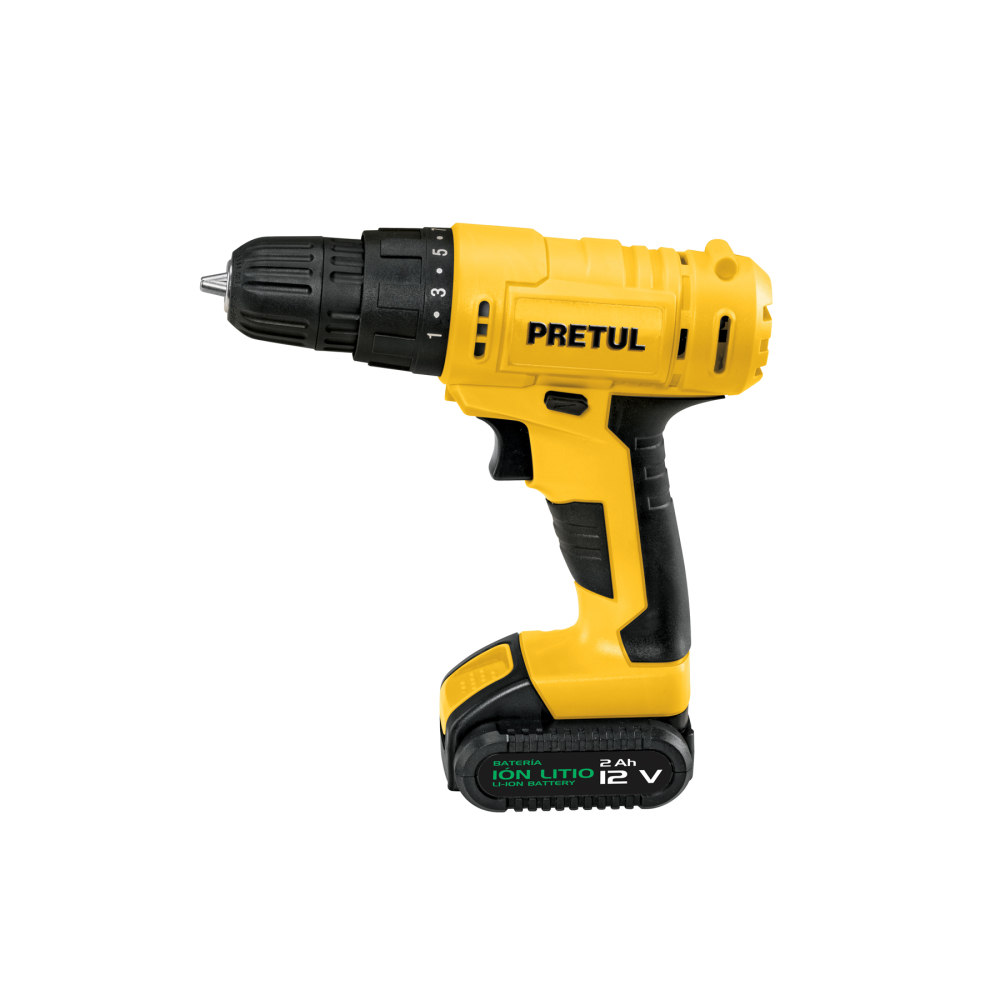 Taladro/destornillador 3/8', 12V, 1 batería 2Ah,PRETUL(DESC) TALI-12P