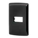 Placa 1 módulo, Italiana, color negro, VOLTECK PPSE-IN